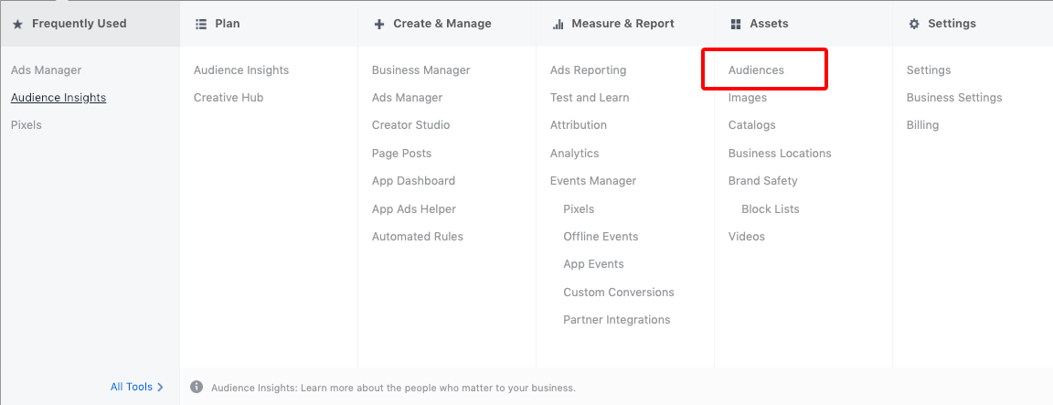 Business Manager Menu