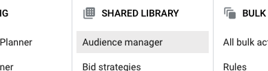 Google Ads Audience Manager Option
